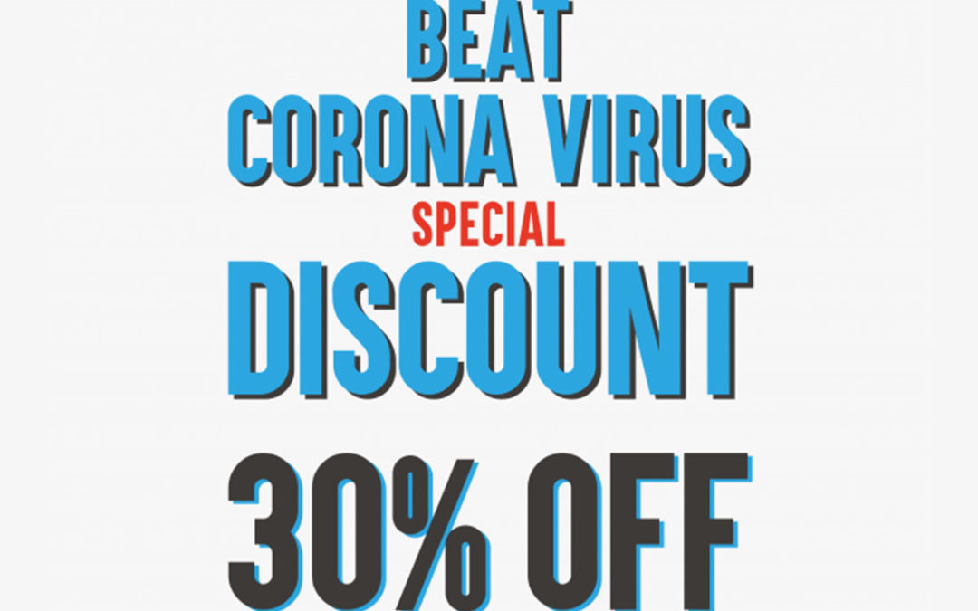 BEAT CORONA VIRUS DISCOUNT 30%OFFを開催いたします！